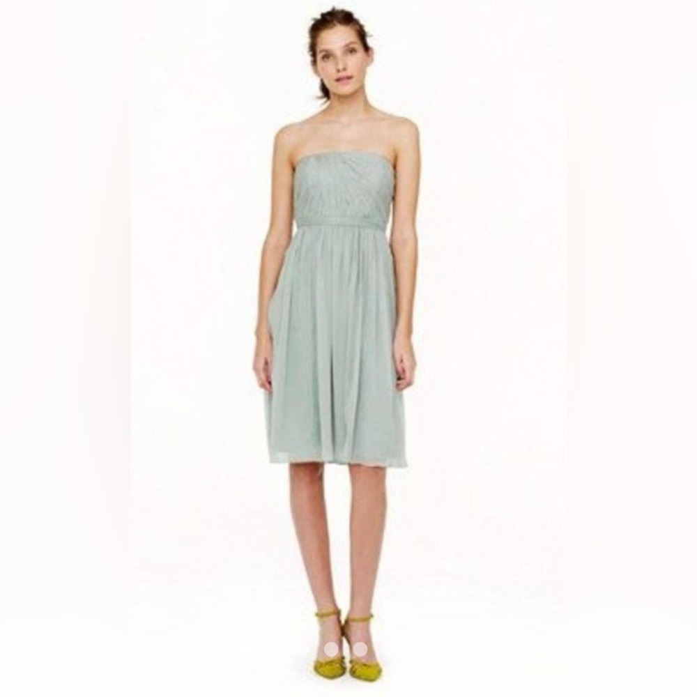 Elegant Sage Green Strapless Dress
